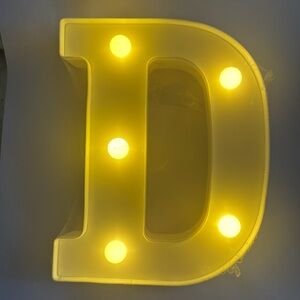 D battery powered letter light for desk, office or dorm room fun for kid party